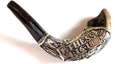 Ram's Horn Israel Shofar Sterling Silver Jewish Estate 9" Long Unsigned