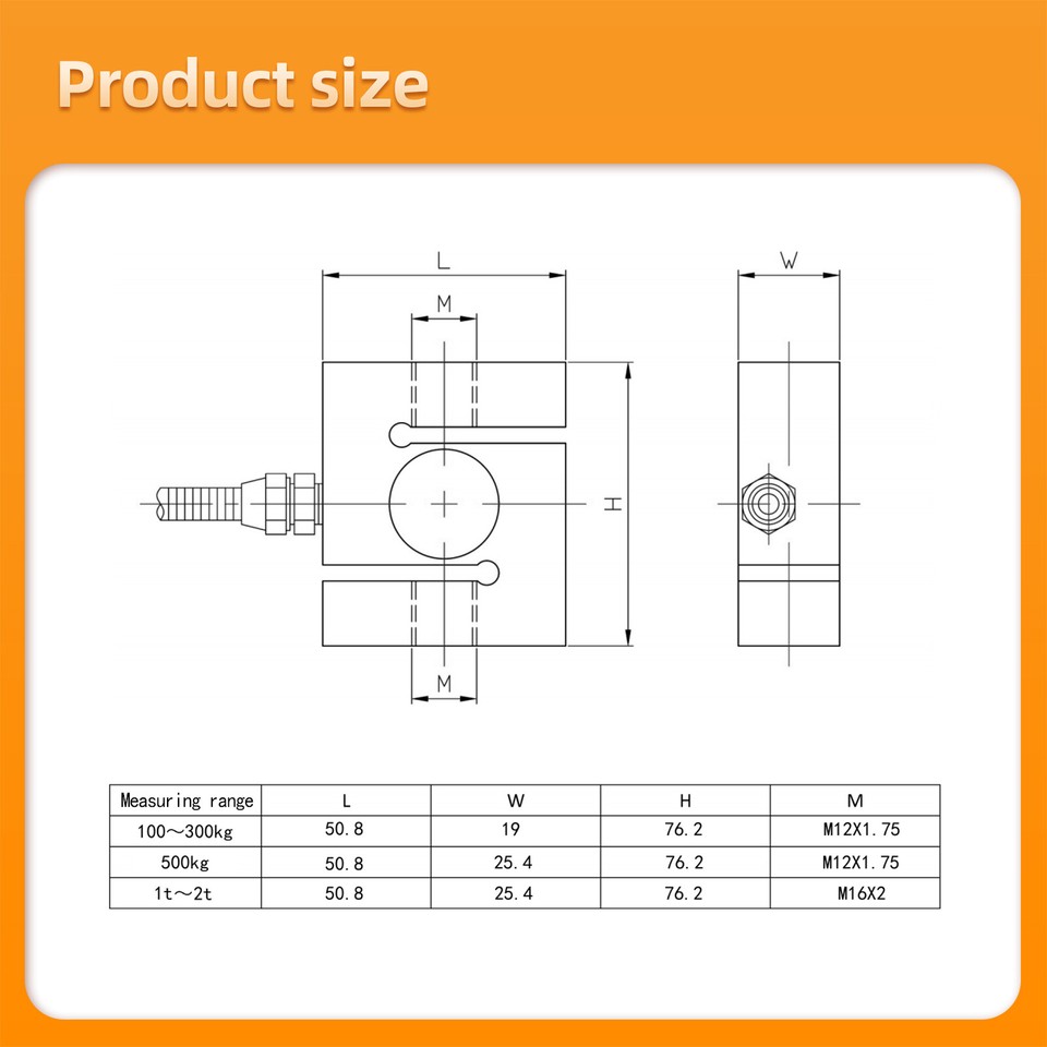 S type Load Cell Sensor with Indicator Display Test Force Weight 0-2T ...