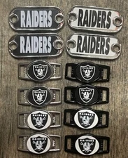 2 ~ Las Vegas Raiders NFL Paracord Charms Oval or Mini Dog Tag shoelace charms