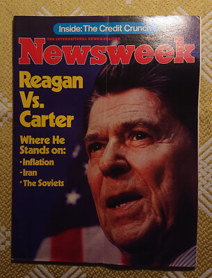Newsweek 3/1980 Reagan vs. Carter Where He Stands on: Inflation Iran The Soviets