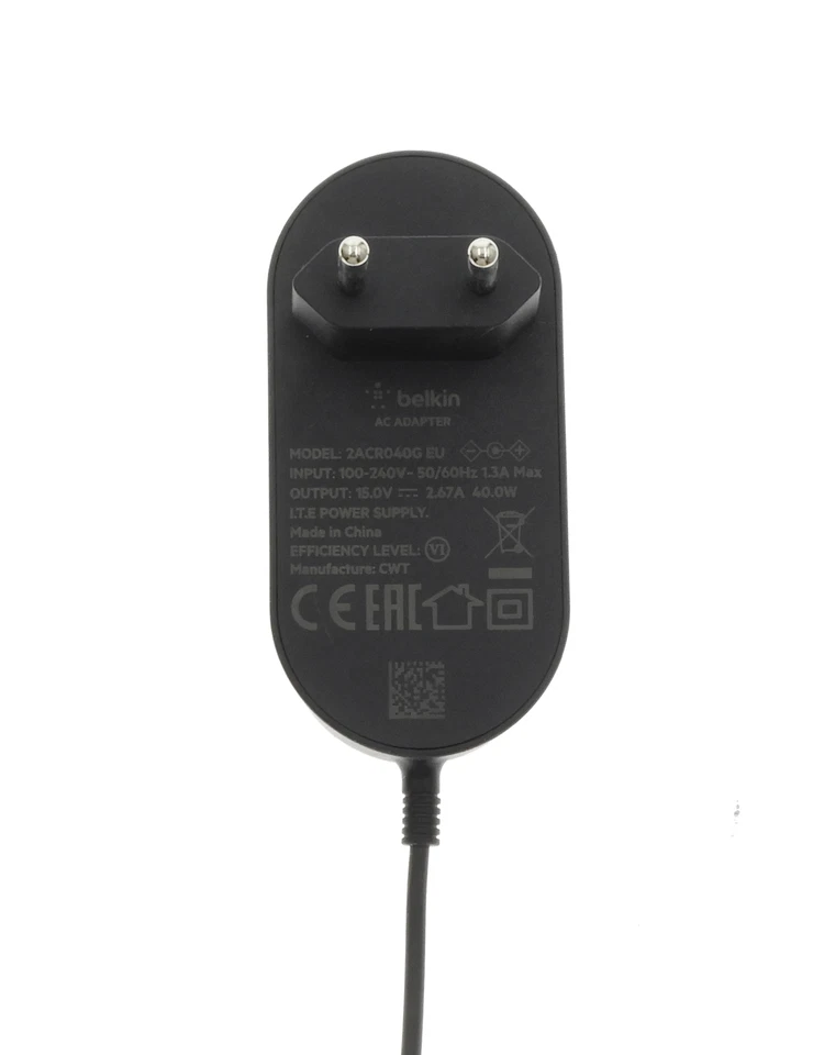 Z1897 BELKIN  15V 2,67A	40W  2ACR040G EU Netzgerät Netzteil Ladegerät - Bild 2 von 2