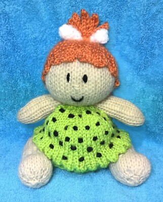 STRICKMUSTER - Pebbles Flintstone inspiriert schokorange Abdeckung / Höhlenmensch Spielzeug