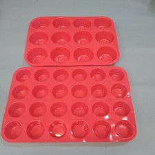 Silicone Mini Muffin and cupcake 2 Pack Mold Baking Pan 12/24 cup