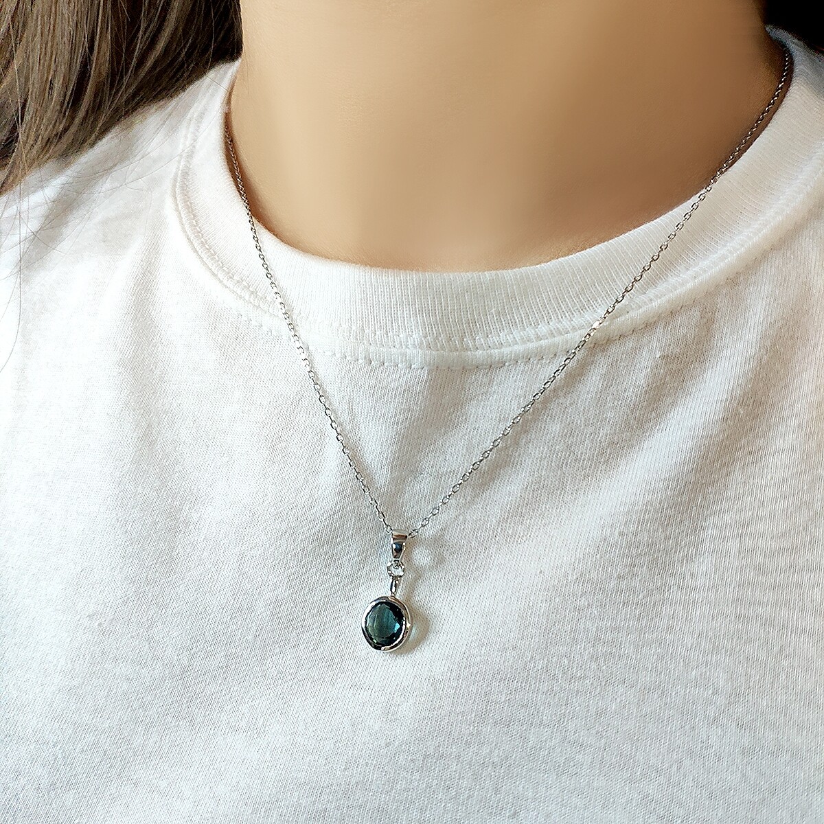 925 Sterling Silver Pendant for Necklace London Blue Topaz White Gold ...