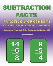 Subtraction Facts Practice Worksheets Arithmetic Workbook With Answers: Rep...