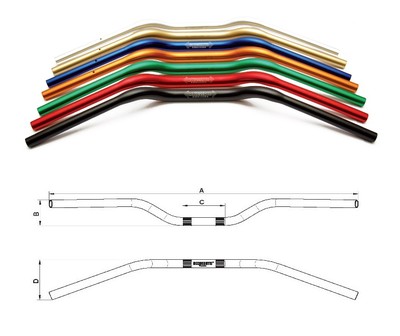 RECESSED ALUMINIUM HANDLEBAR Ø28mm MOTO MORINI CORSARO 1200 FAST 2006-2016