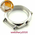 316L Silver/Rose Gold Watch Case 44mm for ETA 6498 6497 ST 3600 3620 Movement