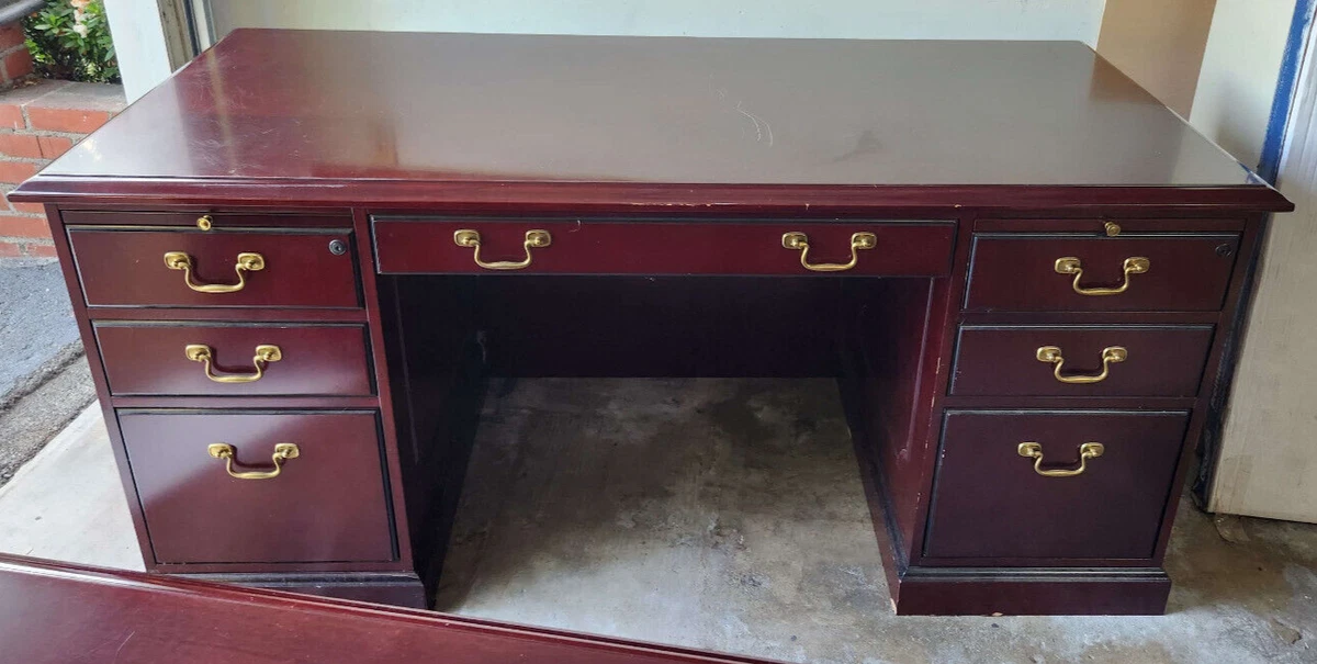 Cherry Wood Office Desk Credenza