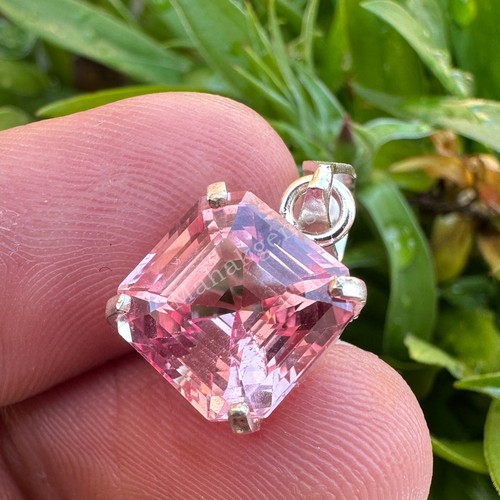 Certified Natural 13 CT Padparadscha Sapphire Gemstone Pendant In 925 Silver - Picture 6 of 6