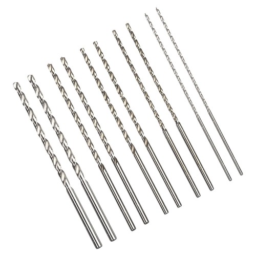 High Speed Steel Drill Bit Set 10Pcs Extra Long Bits for Various Applications - Picture 8 of 16
