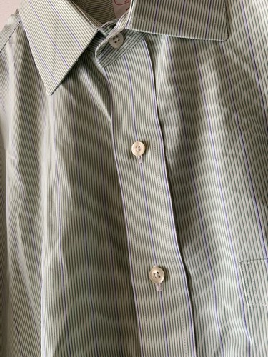 Brooks Brothers Shirt Mens Size 17.5 2/3 Button Down Non-Iron Green Striped LS - Picture 5 of 6