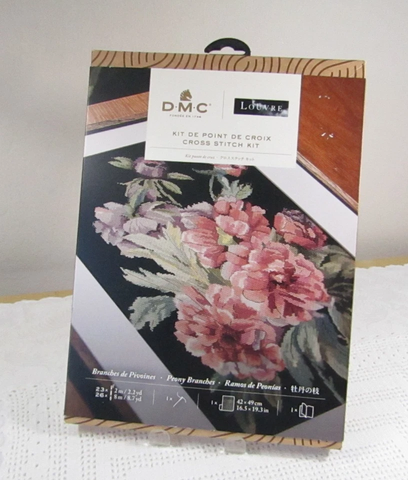 DMC X 卢浮宫牡丹分支高级计数十字绣套件 16.5X19.3 全新 — 第 3/4 张图片