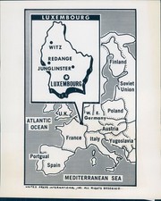 1963 Luxembourg Modern Fairytale Kingdom Map Grand Duchy Vintage Press Photo