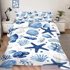 Coastal Comforter Set Twin Size Nautical Ocean Beach Themed Bedding for Kids ...