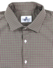 Mizzen Main Mens Performance Dress Shirt Size XL Trim Fit Long Sleeve Check USA