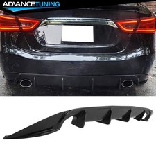 For 16-18 Nissan Maxima Sedan 4-door Unpainted Black Rear Bumper Lip Diffuser Pu
