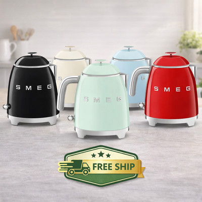 SMEG KLF05 Mini Electric Kettle 0.8L 3 Cup Retro 50's Style Fast Boil