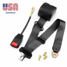 3 Point Retractable Black Safety Seat Belt Straps Car Vehicle Adjustable Belt