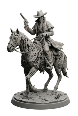 Undead Rider Weird West  Resin Mini D&D 3D Printed RPG Miniature 32mm scale