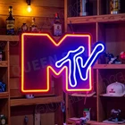 16"x11" MTV Television LED Neon Sign With Dimmer USB Powered Light Lamp Decor