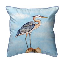 Betsy Drake Blue Heron on Stump Extra Large Pillow 22 X 22