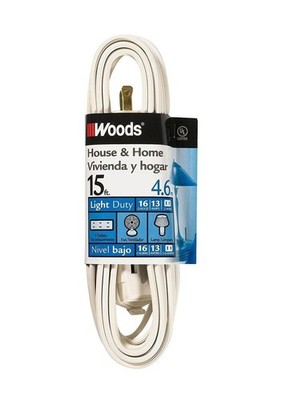 603W 15-Foot Cube Extension Cord with Power Tap; White