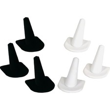 6 Ring Finger Display Black White Jewelry Showcase Unit