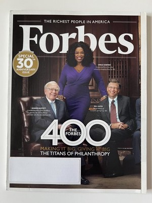 RICHEST PEOPLE IN AMERICA Buffett Winfre Gate October 8 2012 FORBES MAGAZINE 400