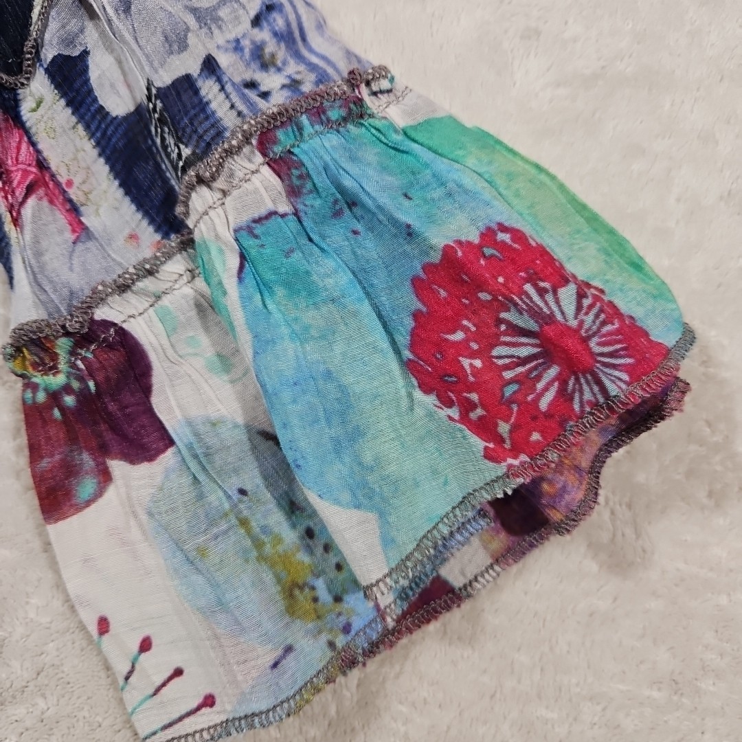 ADORE Top Women's Medium Patchwork Boho Hippie Tu… - image 12