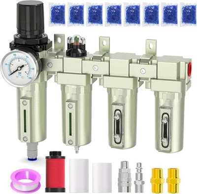 Air Drying System 4Stage 1/2'' NPT Auto Drain Desiccant Filter 240 PSI Industrial