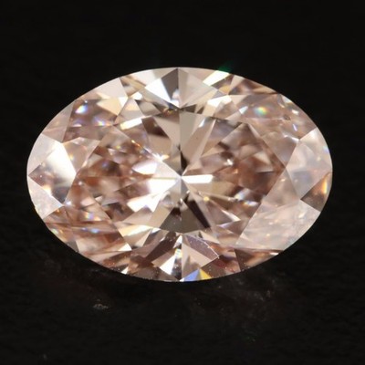 $18000 / 2.6 CT Diamond / Fancy Orangy Pink / Oval Cut/ VS Clarity