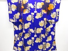 7537226: JAPANESE KIMONO / ANTIQUE KIMONO / SILK / KINSHA / CARRIAGE