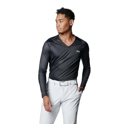 [Under Armour] UA Iso-Chill Fitted LS V Noir / Mod Gris LGJapan Shipping - Photo 1/3