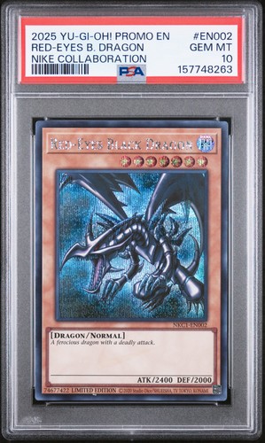 2025 YU-GI-OH! NIKE COLLABORATION PROMO #EN002 RED-EYES BLACK DRAGON PSA 10