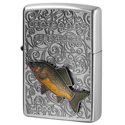 Zippo Lighter CASE ONLY Cyprinus carpio Vintage Cloisonne fish metal