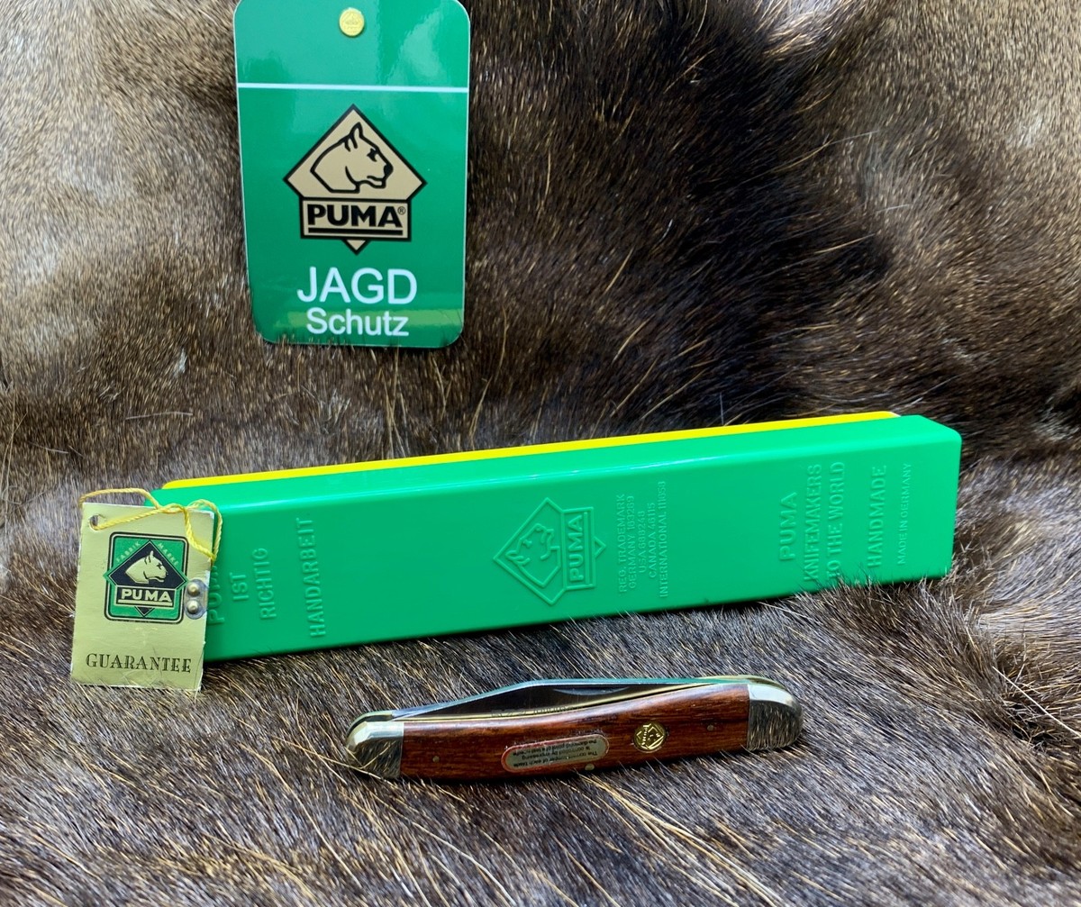1975 Vintage 572 Puma Senior Knife Jacaranda Handles Mint In GY
