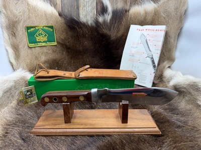 1973 Puma 6399  White Hunter With Jacaranda Handles With Green Puma Pouch '' Mint