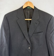 Lauren Ralph Lauren Men  s Dark Gray Blazer Vintage 100 Wool 42S Made In Canada