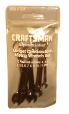 "New" Craftsman USA 10-Piece Midget Ignition Combination Metric Wrench Set 42339