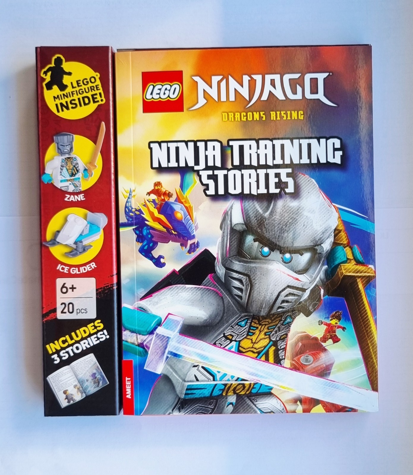 NEW LEGO NINJAGO NINJA TRAINING STORIES BOOK & ZANE MINIFIGURE, ICE GLIDER