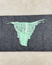 NEW VS Victoria  s Secret PINK VTG Green Lace XLR V String Thong Panties Medium