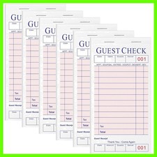 6 Pack Pink Server Books, Server Note Pads, Guest Check Books for Servers, Wa...
