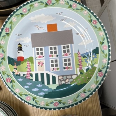 Sakura Nantucket Stoneware Scenic  Nautical Dishwasher Safe large lot