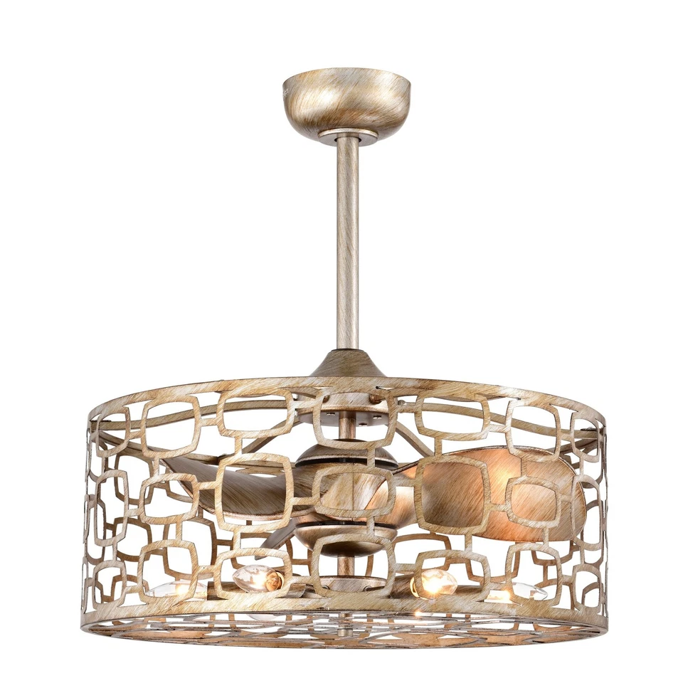 Lámpara de techo Anistara moderna de latón rústico de 6 luces plateada-dorada Foto 4 de 4