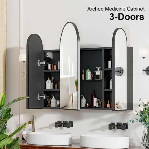 Botiquín Triple Arco 3 Puertas Baño Espejo Mueble con Espejo Triple - Imagen 3 de 10