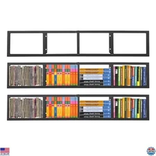 3-Piece 34-Inch Black Wall-Mounted CD/DVD Storage Cube Rack Media Organizer