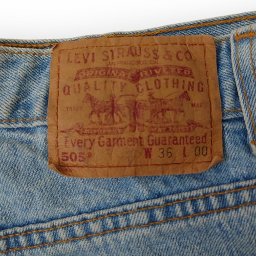 Pantalones Cortos Levis 505 Para Hombre 36 x 8 Azul Denim Lavado Claro Hecho en EE. UU. De Colección Años 90 Papá Y2K - Imagen 6 de 11