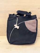 Genuine Radley Black Tote Bag Zip Top with Purple Pocket & Dog Tag