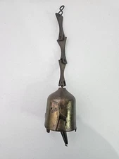 Vtg MCM Paolo Soleri Brutalist Bronze Wind Chime Single Large Bell Italy 17" 