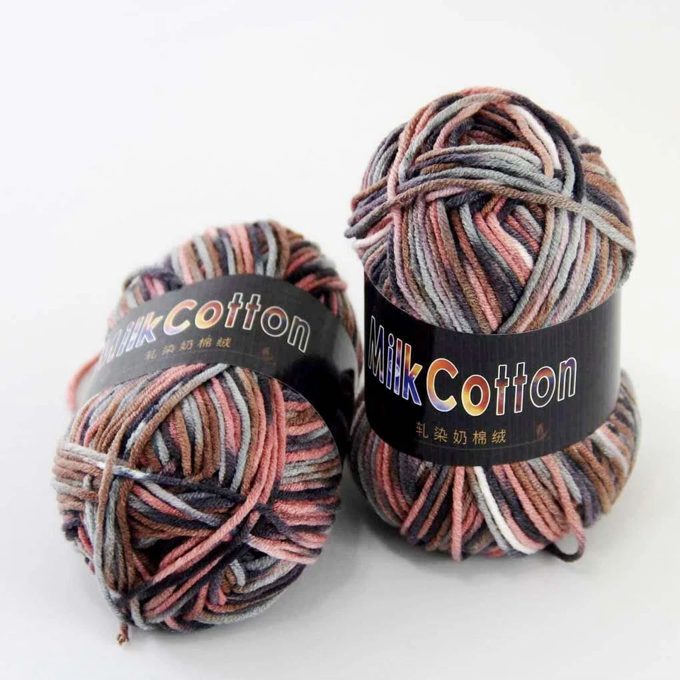AIPYARN 2Ballsx50gr Cotton DK Baby Crochet Yarn Hand-dyed Wool Socks Knitting 23 - Image 2 of 4